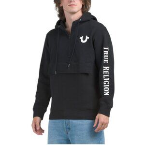 TRUE RELIGION Fleece Pull Over Anorak Hoodie